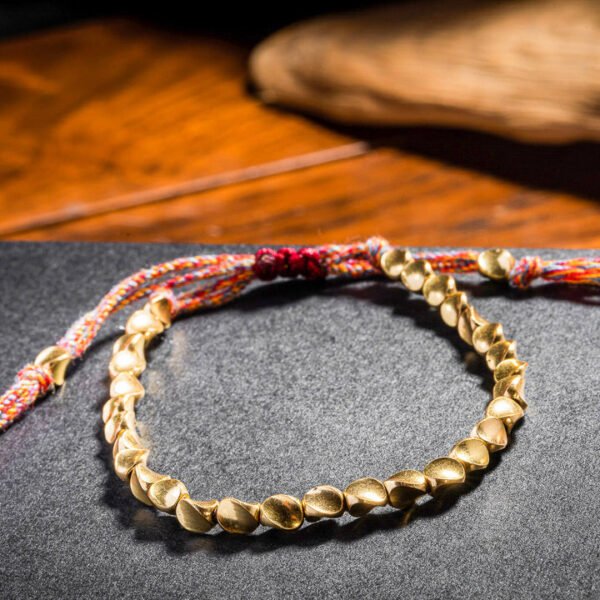Tibetan Copper Beads Bracelet Handmade - For Healing, Strength & Protection - Image 5