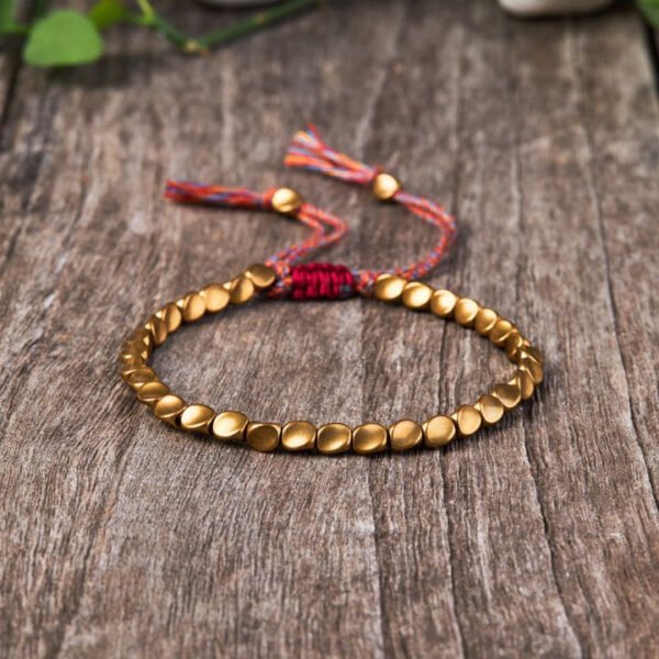 Tibetan Copper Beads Bracelet Handmade - For Healing, Strength & Protection - Image 4
