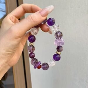 This life year transshipment the upper shore of the purple crystal bracelet ninez from fire skewers design large beads 12mm