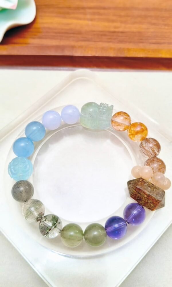 Lydia exclusive pair of Duobao color crystal bracelet female hair crystal super seven transfer bead bracelet men - Image 2
