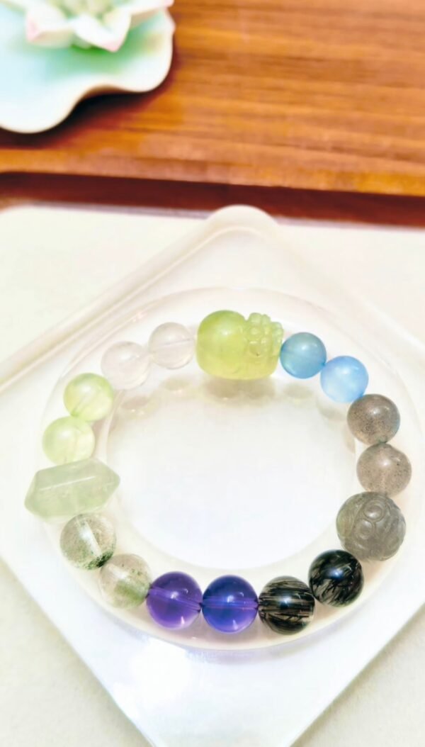 Lydia exclusive pair of Duobao color crystal bracelet female hair crystal super seven transfer bead bracelet men - Image 4