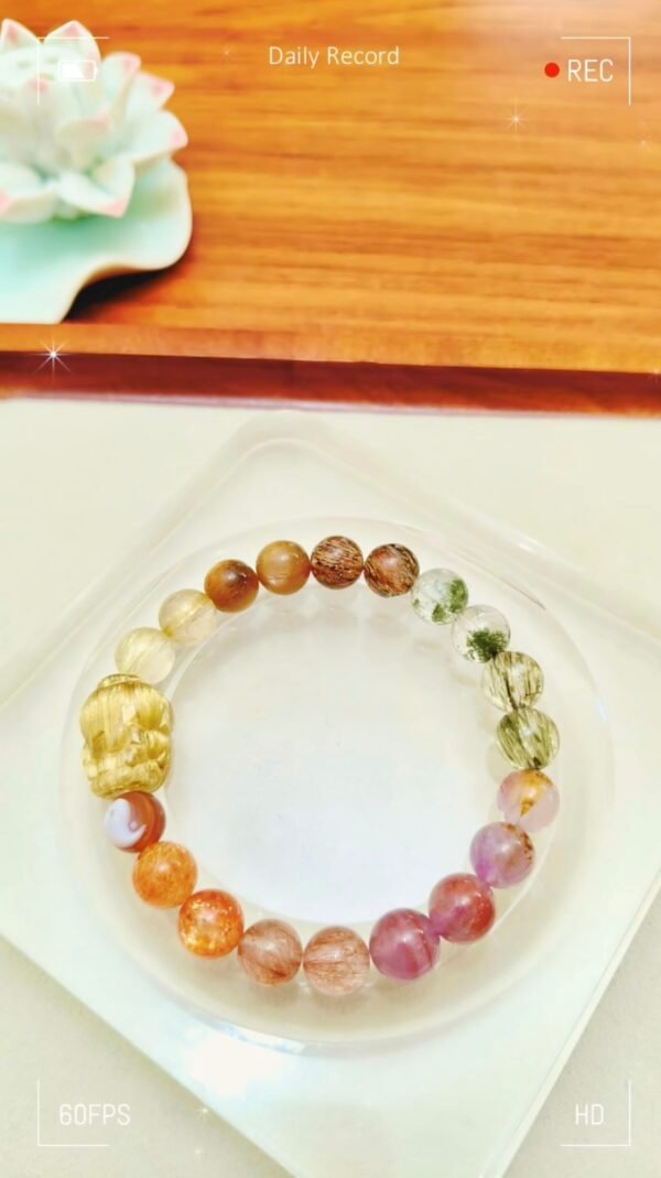 Lydia exclusive pair of Duobao color crystal bracelet female hair crystal super seven transfer bead bracelet men - Image 5