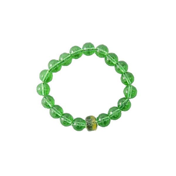 Natural olive green crystal bracelet green gemstone mysteria drum bracelet - Image 3