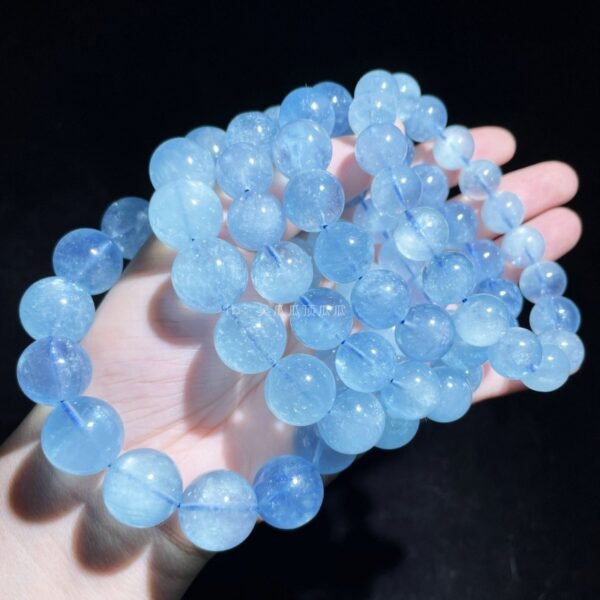 Natural Brazilian Crystal Sea Bluebao Bracelet. - Image 3