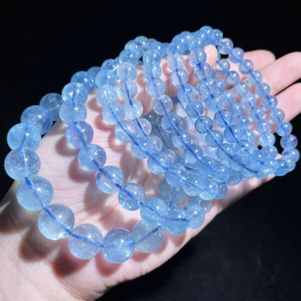 Natural Brazilian Crystal Sea Bluebao Bracelet. - Image 4