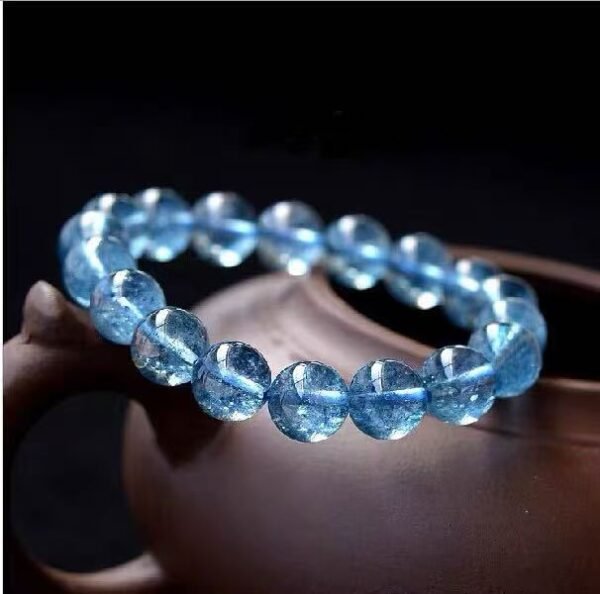 Natural Brazilian Crystal Sea Bluebao Bracelet. - Image 5