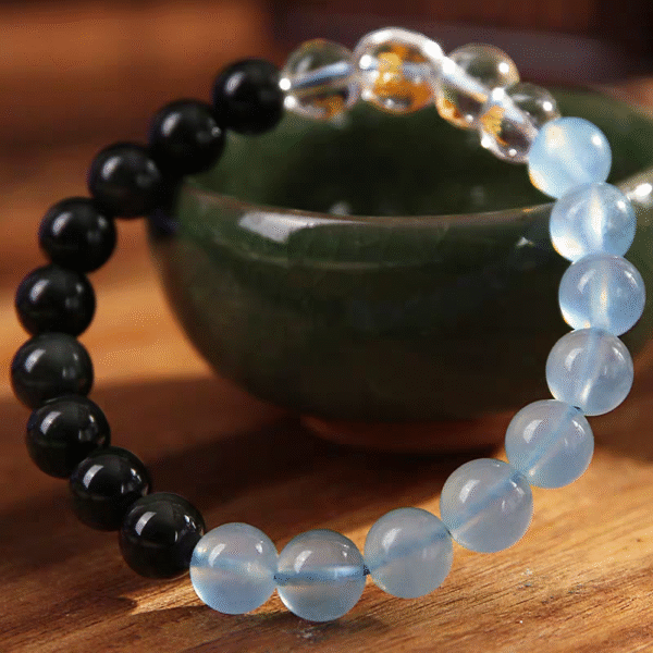 Natural sea blue treasure is obsidian