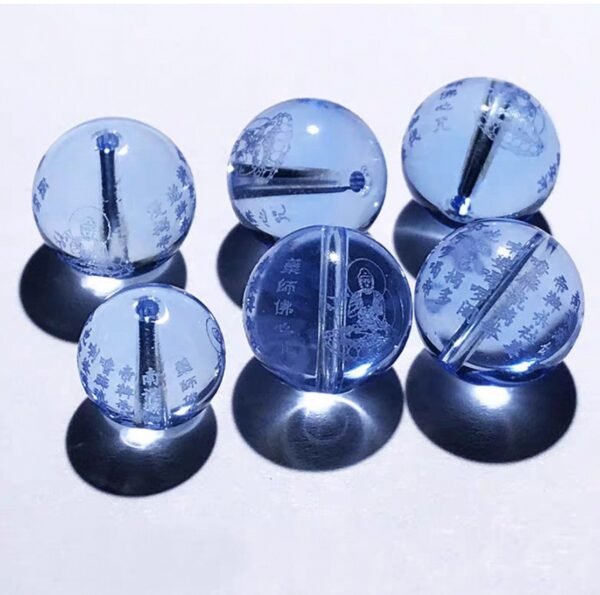 Natural 5A ice blue crystal section, Medicine Buddha's Heart Language. - Image 3
