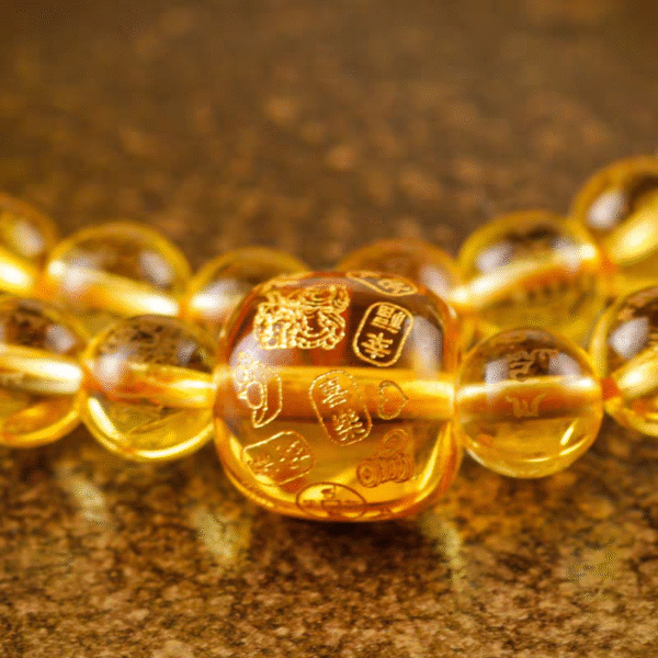Natural yellow crystal double loop wealth bracelet - Image 3