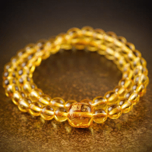 Natural yellow crystal double loop wealth bracelet