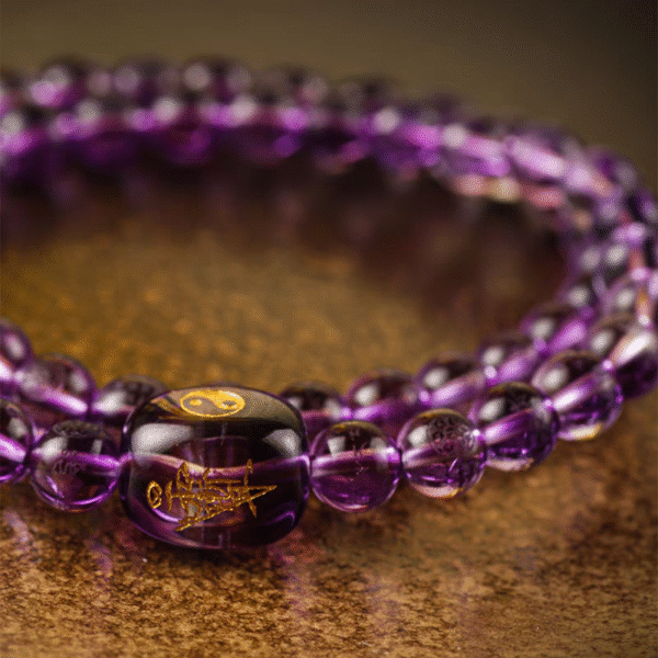 Natural purple crystal bracelet nine purple leaves - Image 2