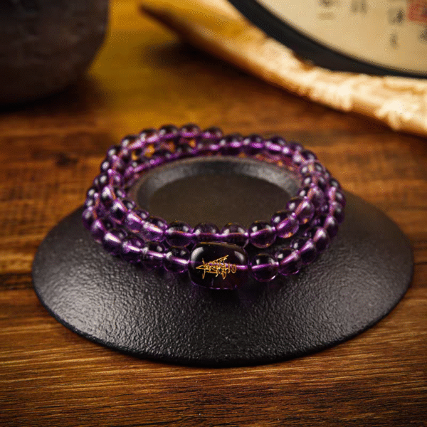 Natural purple crystal bracelet nine purple leaves - Image 5