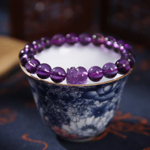 Natural purple crystal bracelet nine purple leaves