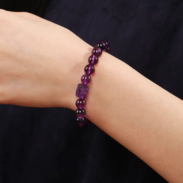 Natural purple crystal bracelet nine purple leaves - Image 4