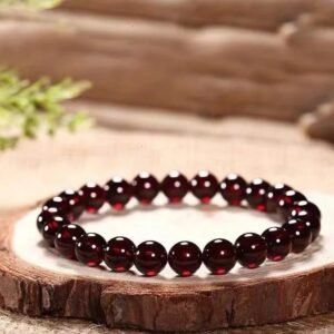 Natural wine red garnet bracelet.