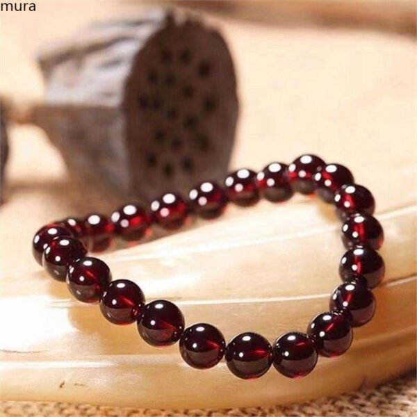 Natural wine red garnet bracelet. - Image 2