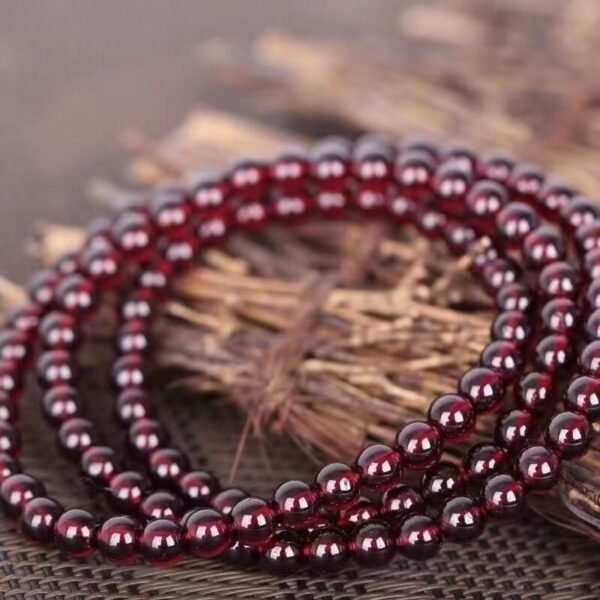 Natural wine red garnet bracelet. - Image 5