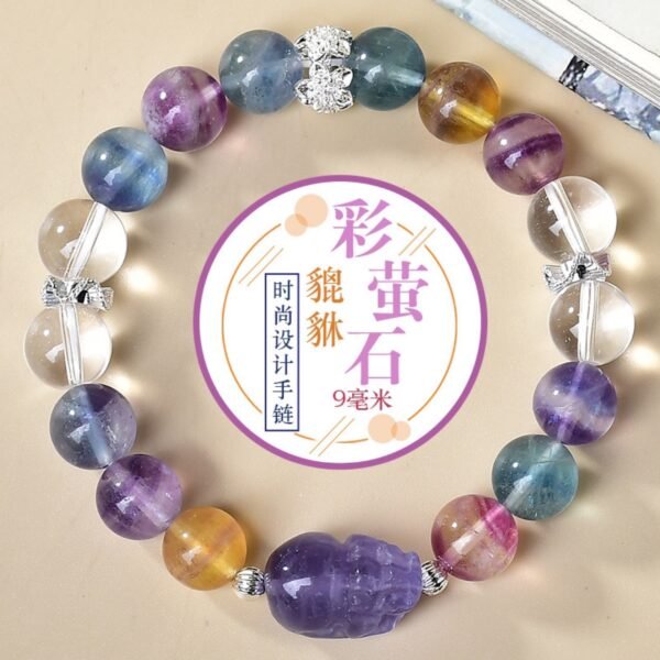 Natural colorful crisis white crystal fashion design bracelet - Image 3