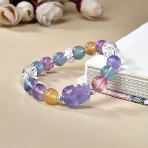 Natural colorful crisis white crystal fashion design bracelet