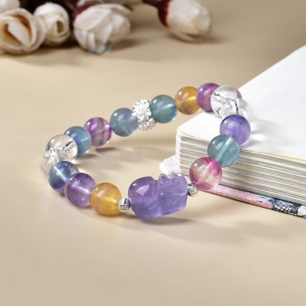 Natural colorful crisis white crystal fashion design bracelet