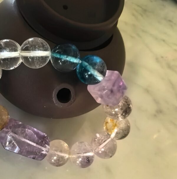 Natural Crystal Blue Gl + Purple Super Seven + White Crystals - Image 3