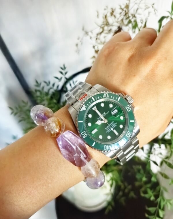 Natural Crystal Blue Gl + Purple Super Seven + White Crystals - Image 2